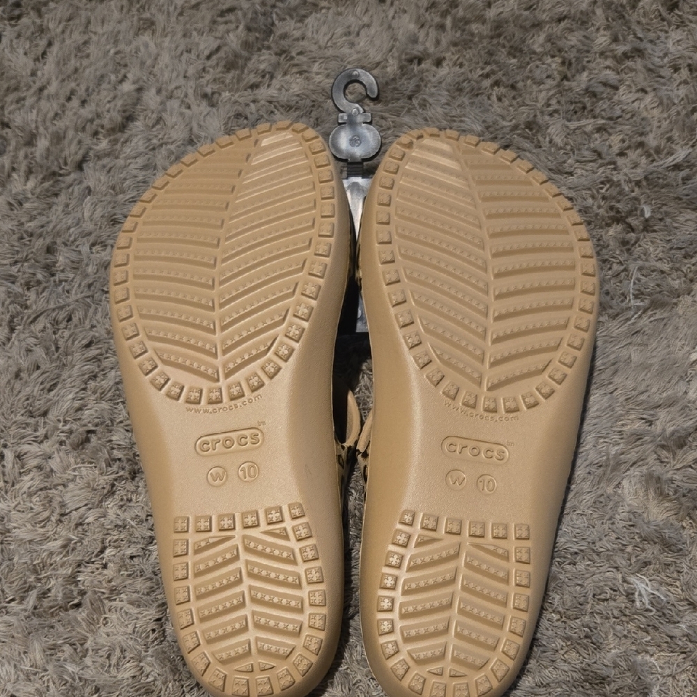 CROCS Tan Leopard Print Sandals - Picture 7 of 7